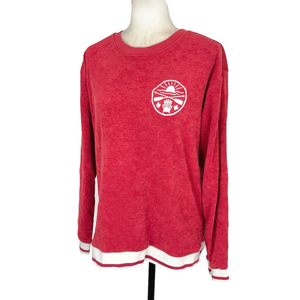 Eh! red terrycloth sweatshirt